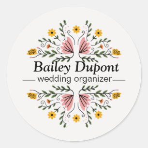 elegant wedding planner logo classic round sticker