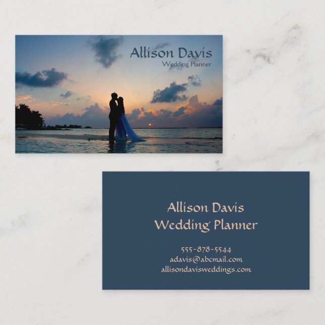 Elegant Wedding Planner, Wedding Coordinator Business Card (Front/Back)