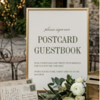 Elegant Wedding Postcard Guestbook Sign