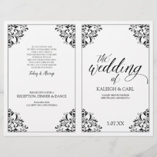 Elegant Wedding Program Booklet - Nadine (Black)