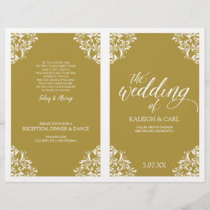 Elegant Wedding Program Booklet -Nadine (Gold)