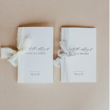 Elegant wedding program booklet, order of service