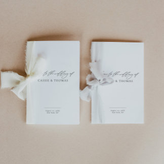 Elegant wedding program booklet, order of service