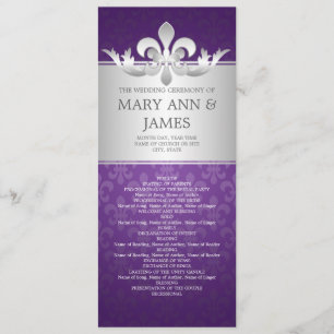 Elegant Wedding Program Fleur De Lis Purple Programme