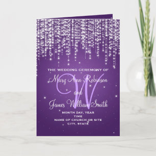 Elegant Wedding Program Night Dazzle Purple Programme