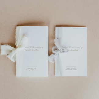 Elegant wedding program order of service booklet