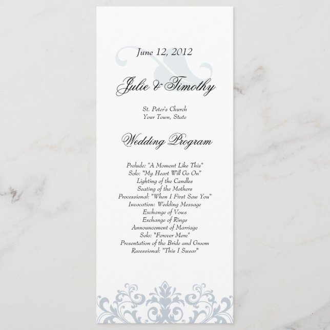 Elegant Wedding Program Programme (Front)