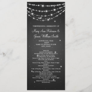 Elegant Wedding Program Sparkling Chain Black Programme