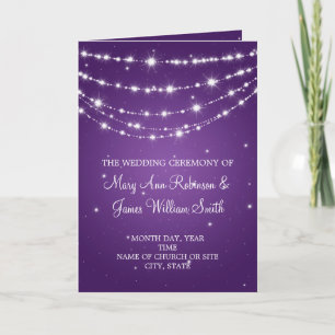 Elegant Wedding Program Sparkling Chain Purple Programme