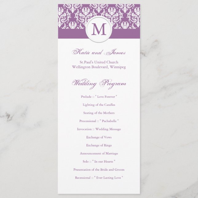 Elegant Wedding Program Template (Front)