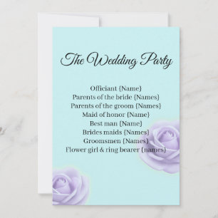Elegant Wedding Program & Wedding Party Guide Invitation