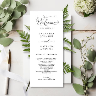 Elegant Wedding Program with Beautiful Calligraphy