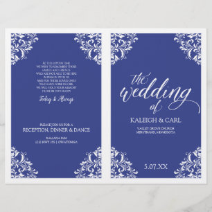 Elegant Wedding Programs -Nadine (Royal Blue)