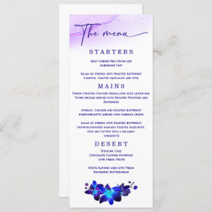 Elegant Wedding Purple and Blue Orchid Wedding Menu