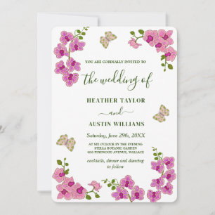 Elegant Wedding Purple Orchids Invitation