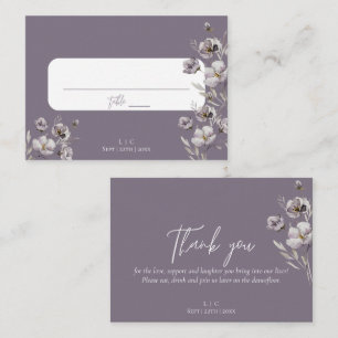 Elegant wedding purple watercolor thank you place card