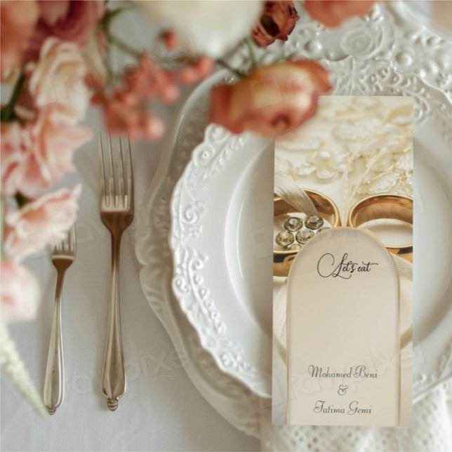 Elegant Wedding Reception Dinner Menu Template (Creator Uploaded)