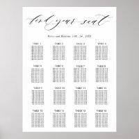 Elegant Wedding Reception Seating Chart Sign