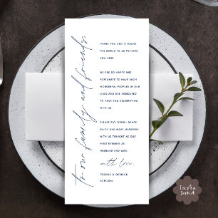 Elegant Wedding Reception Thank You Card for Guest