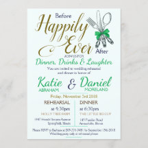 Elegant Wedding Rehearsal Customised Dinner RSVP