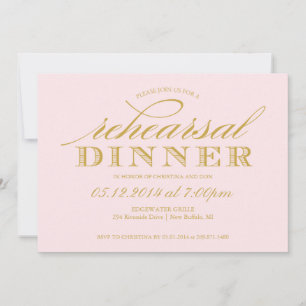 Elegant Wedding Rehearsal Dinner Invitation