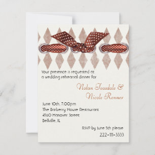 Elegant Wedding Rehearsal Dinner Invitation