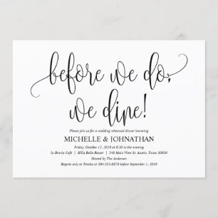 Elegant Wedding Rehearsal Dinner Invitation Card