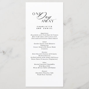 Elegant Wedding Rehearsal Dinner One Day Away Menu