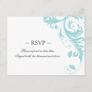 Elegant Wedding Reply Postcards
