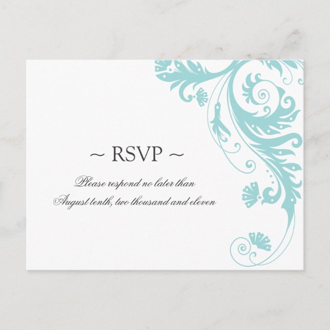 Elegant Wedding Reply Postcards (Front)