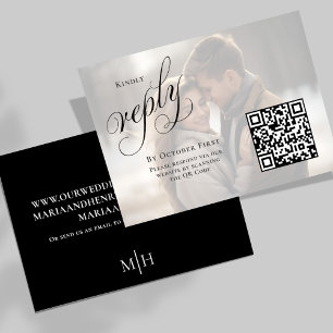 Elegant Wedding Reply RSVP Custom Photo Enclosure Card
