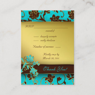 Elegant Wedding Response Cards Gold Floral BB