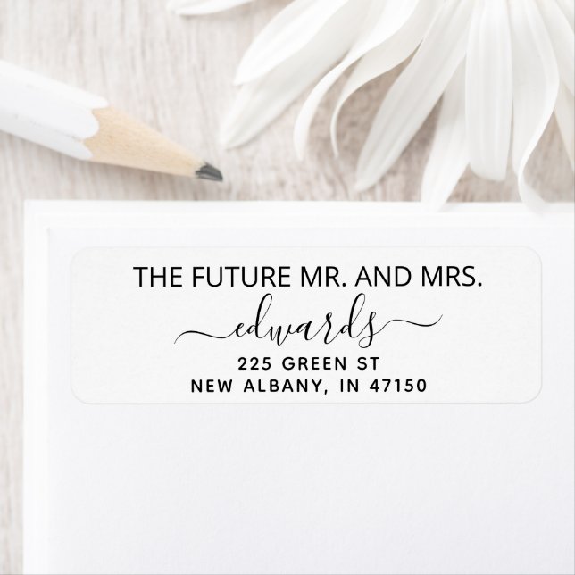 Elegant Wedding Return Address Future Mr and Mrs (Insitu)