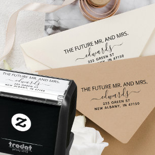 Elegant Wedding Return Address Future Mr and Mrs Self-inking Stamp