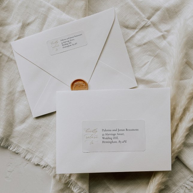 Elegant Wedding Return Address Label w Calligraphy (Creator Uploaded)