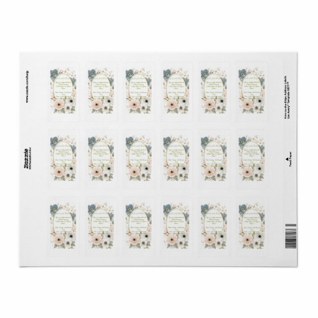 Elegant Wedding Return Address Labels -  Flo (Full Sheet)