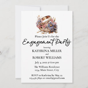 Elegant Wedding Ring, Engagement Party Invitation