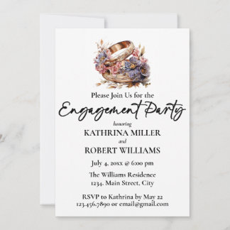 Elegant Wedding Ring, Engagement Party Invitation