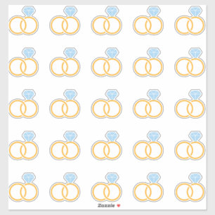 Elegant Wedding Ring Kiss-Cut Sticker