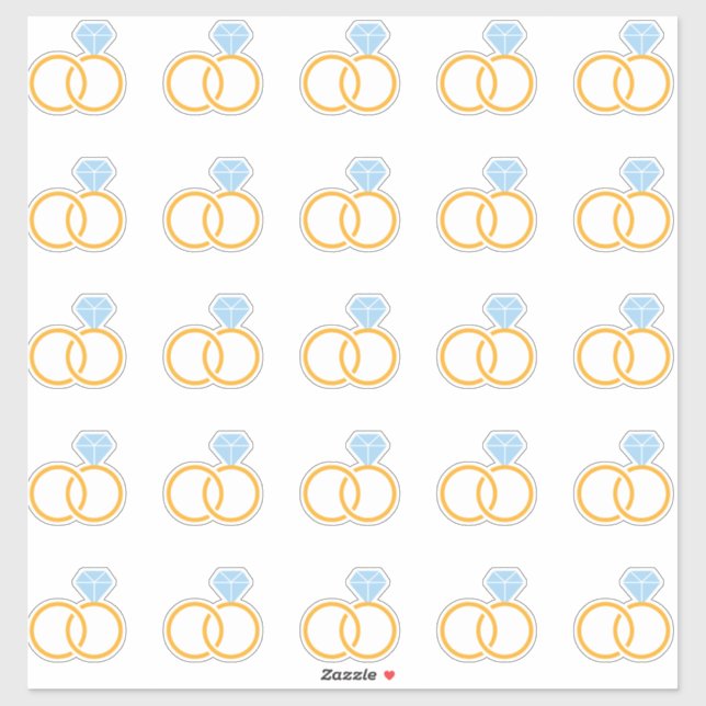 Elegant Wedding Ring Kiss-Cut Sticker (Sheet)