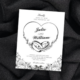 Elegant wedding rings invitation