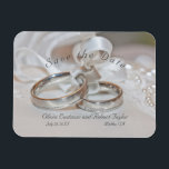 Elegant wedding rings  Save the Date Magnet<br><div class="desc">Simple script – elegant wedding rings Save the Date invitation. Add your personal Save the Date message on the back or leave it blank and  handwritten  your message in person.</div>