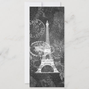 Elegant Wedding Romantic Paris Black Invitation