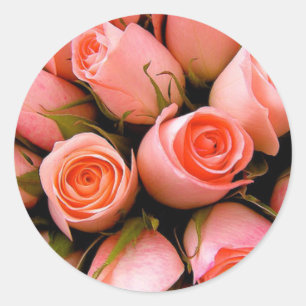 ELEGANT WEDDING ROSES ENVELOPE SEAL STICKERS