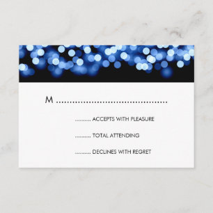 Elegant Wedding RSVP Blue Hollywood Glam Card