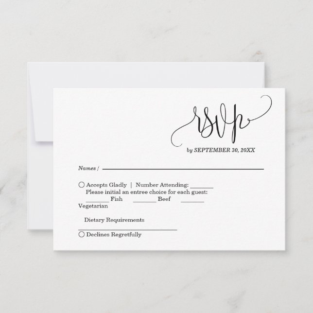 Elegant Wedding RSVP Card (Front)