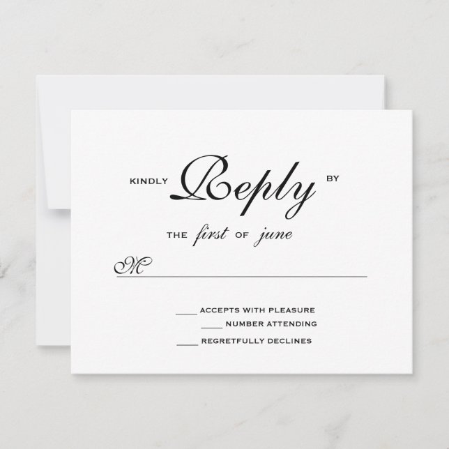 Elegant Wedding RSVP Card (Front)