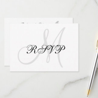 Elegant Wedding RSVP Card with Monogram