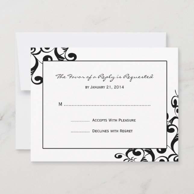 Elegant Wedding RSVP Cards (Front)