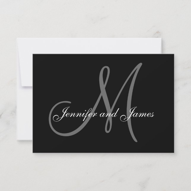Elegant Wedding RSVP Cards for Square Invitations (Front)
